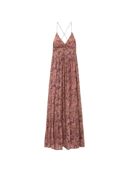 Rochie maxi Ba&sh cu model floral cu imagine roz