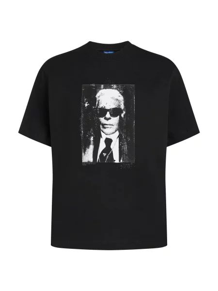 KARL LAGERFELD JEANS Tricou gri / negru alb