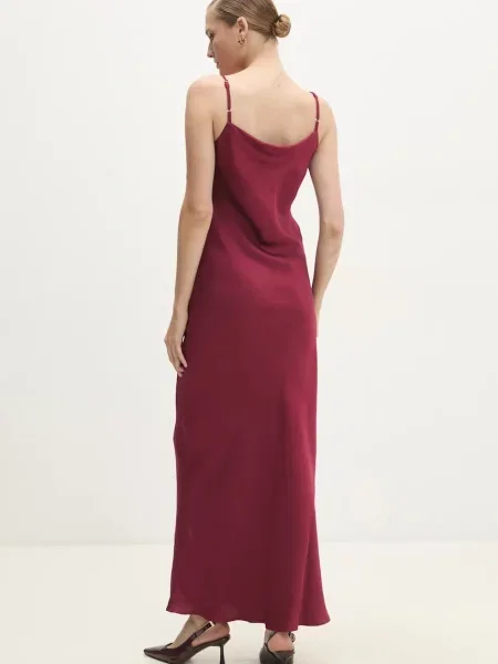 Answear Lab rochie rosu maxi drept