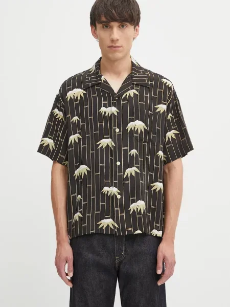 Svilena košulja Visvim copa shirt s/s bamboo relaxed crna