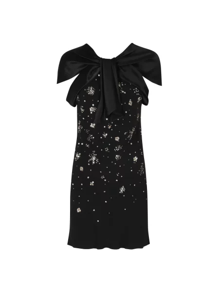 Satynowa sukienka Alberta Ferretti czarna