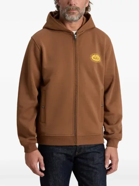 Hanorac cu glugă Woolrich cu imagine maro