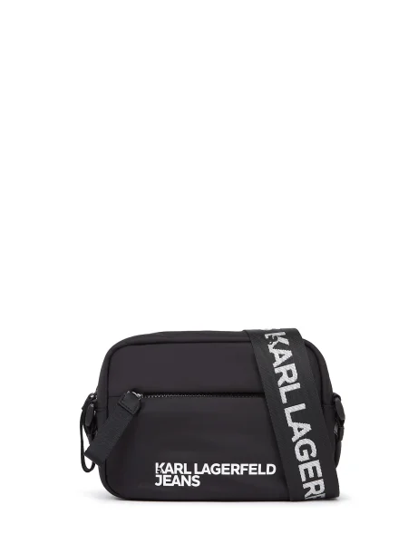 KARL LAGERFELD JEANS Τσάντα ώμου ESSENTIAL μαύρο λευκό