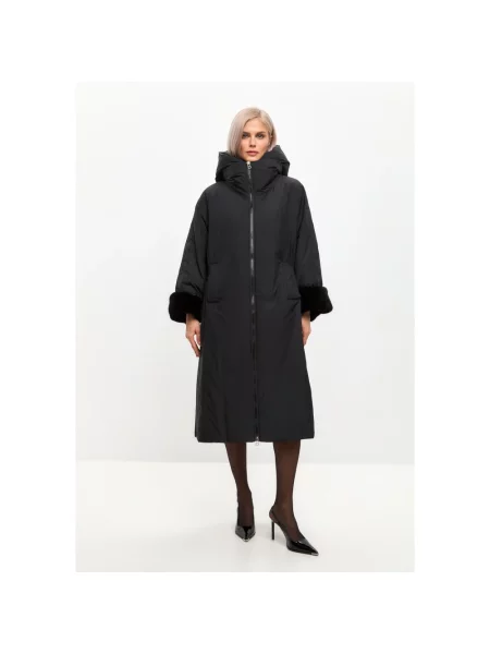 Kurtka puchowa Cesare Gaspari z kapturem czarna