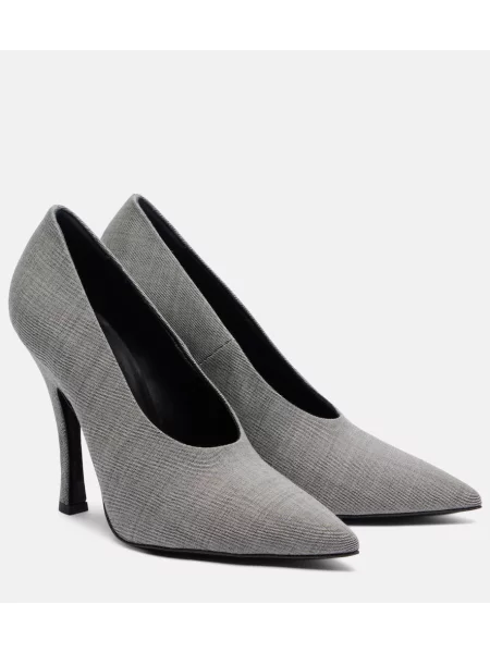 Pantofi cu toc Magda Butrym din țesătură twill gri