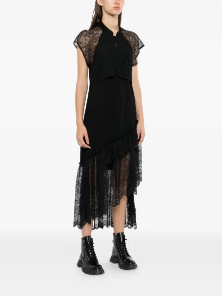 Rochie Limi Feu cu volane din dantelă negru