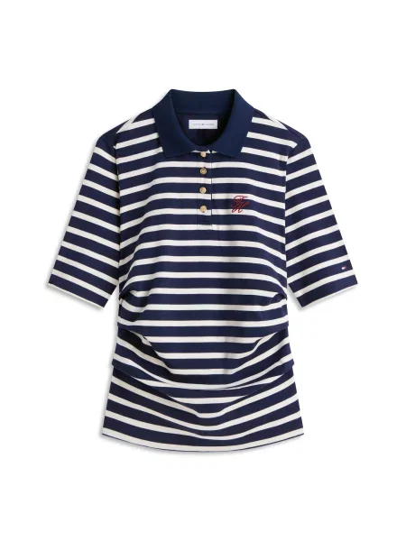TOMMY HILFIGER Tričko námornícka modrá biela