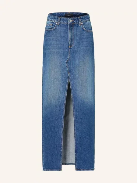 7 For All Mankind Džínová Sukně Darkwind modrá
