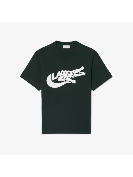 Lacoste Koszulka Z Długim Rękawem Ciemnozielona zielony