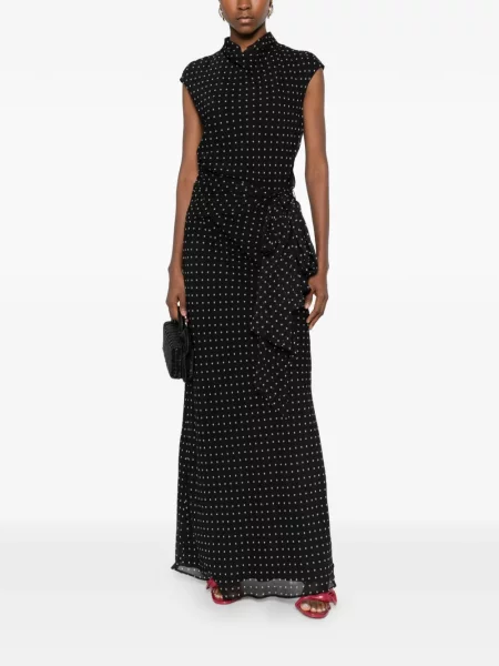 Rochie maxi Rotate Birger Christensen cu buline de costum negru