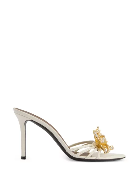 Papuci tip mules Giuseppe Zanotti de cristal alb