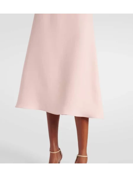 Rochie midi Valentino cu volane până la genunchi de costum roz