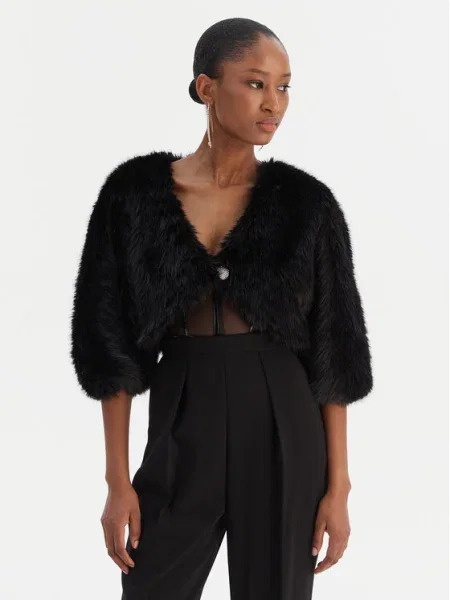 Palton de blană Rinascimento negru