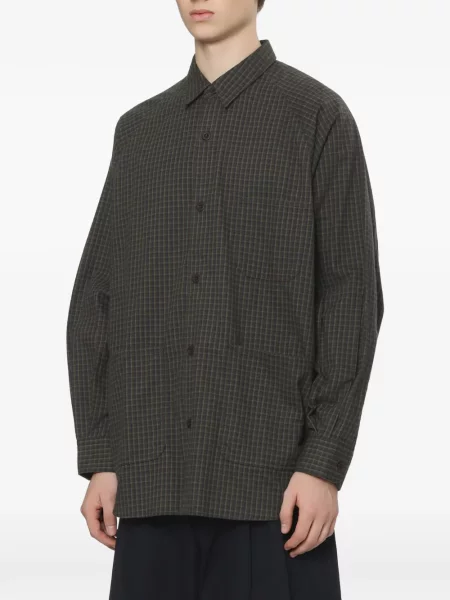 Lung cămașă Comme Des Garçons Homme în carouri maro