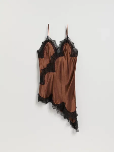 Reserved Мереживна туніка темно коричневий