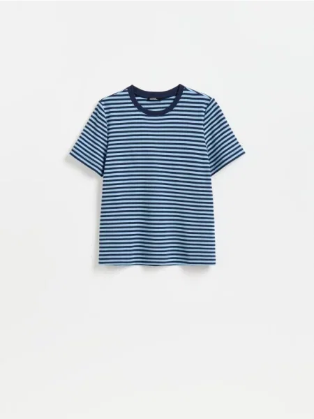 Reserved Tricou din mercerizat albastru