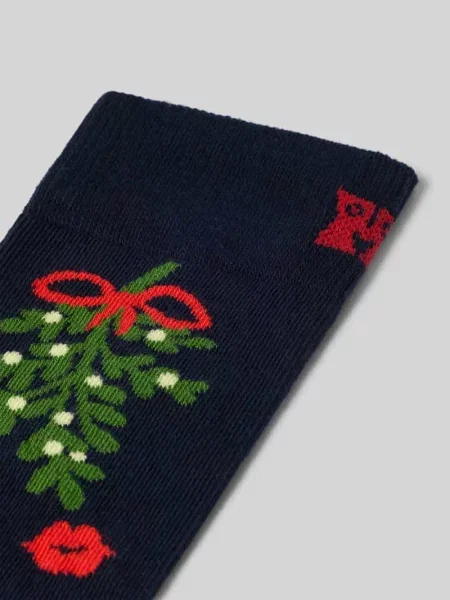 Skarpety z elastycznej mieszanki bawełny model Mistletoe' Happy Socks granatowe