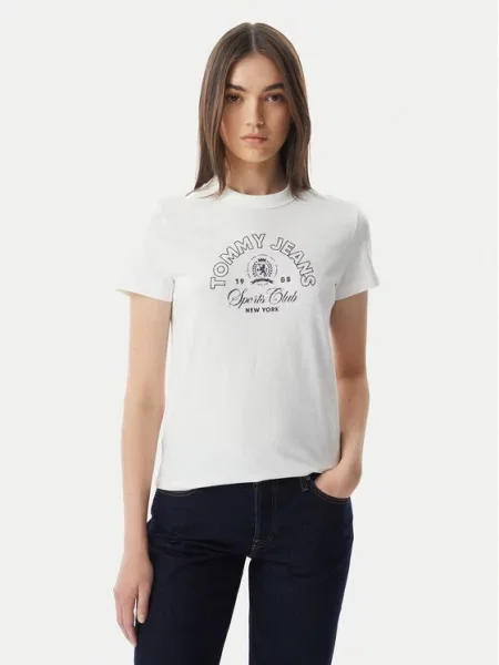 Tommy Jeans Majica Heritage Logo bela