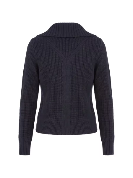 Cardigan Patrizia Pepe asimetric albastru