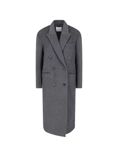 Palton Low Classic clasic cu două rânduri de nasturi gri