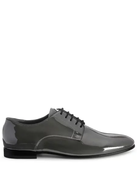 Pantofi loafer Giuseppe Zanotti cu șireturi din piele gri