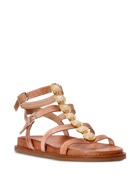 Сандали Kotris Sandals с катарама камъни кафяво