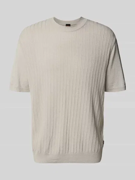T-shirt o kroju regular fit z mieszanka lnu i bawełny model KAJORDINO' Boss Orange