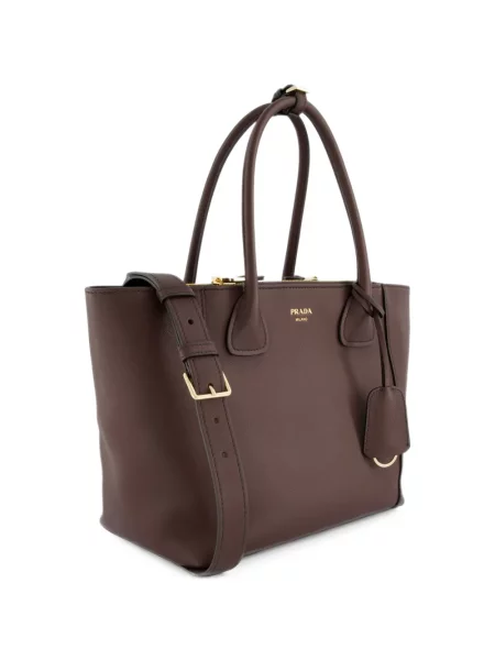 Geantă shopper Prada din piele maro