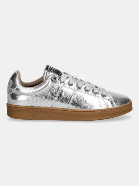 AllSaints sneakersy skórzane Leon Sneaker srebrne