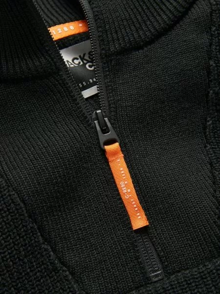 JACK & JONES Sveter tmavooranžová čierna