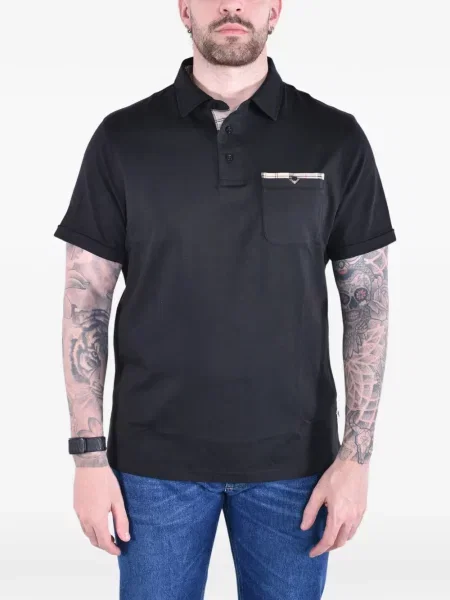 Scurt tricou polo Barbour negru