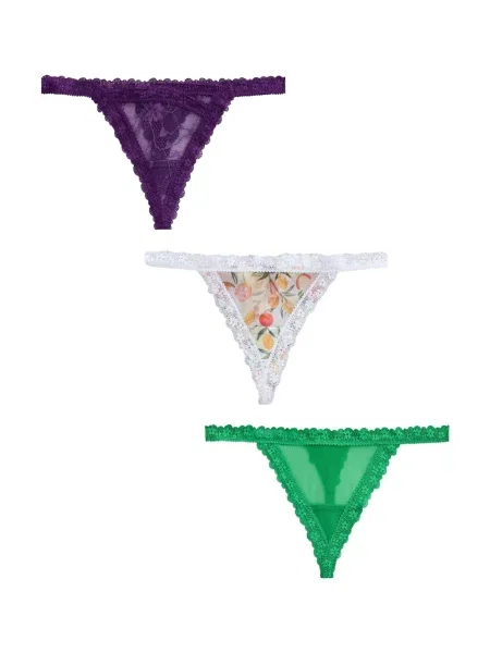 Next Tanga zelená / tmavě fialová / oranžová bílá