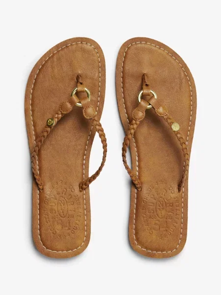 Superdry japonki plecione z ekoskóry – Argan Oil Brown brązowe