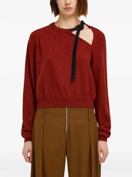 Pulover Ferragamo cu decolteu rotund roșu
