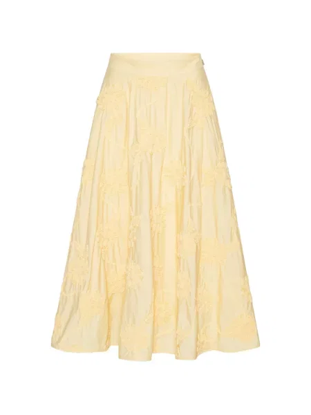 Maxi fusta maxi Rotate Birger Christensen cu model floral galben