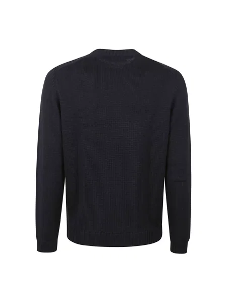 Sweter Zanone z okrągłym dekoltem niebieski
