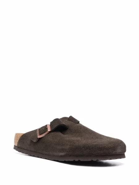 Zomšinės nepaminkštintas kambarinės šlepetės Birkenstock juoda