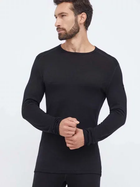 Longsleeve termoaktywny icebreaker Tech Crewe black czarna