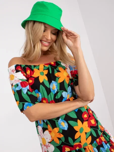 Kvetinové oblekové šaty Fashionhunters čierna