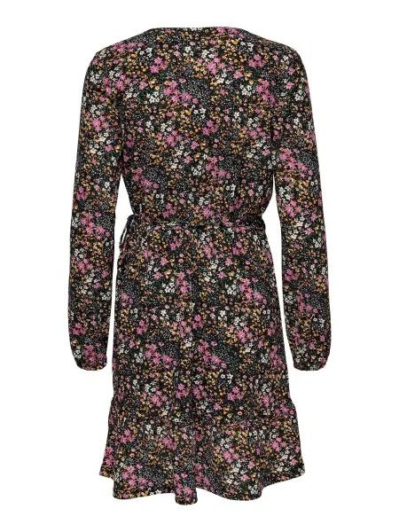 ONLY Rochie Ova negru roz / portocaliu alb