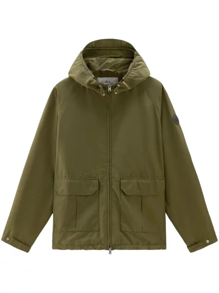 Geacă Woolrich cu glugă verde