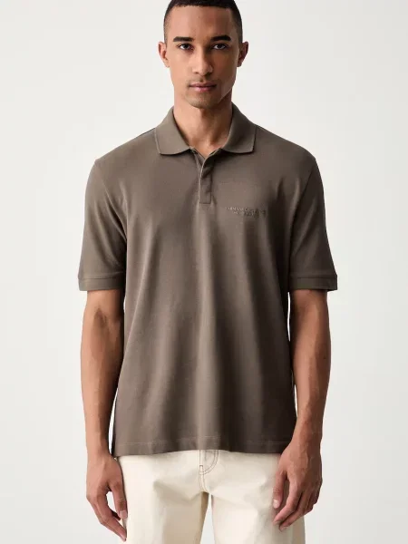 Tricou polo Armani Exchange maro