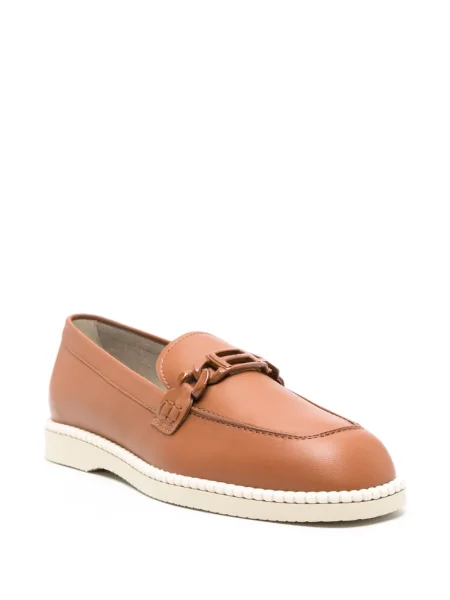 Pantofi loafer Hogan din piele cu cataramă maro