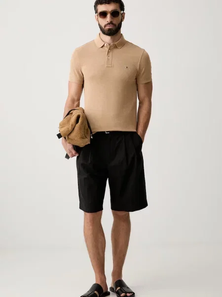 Tricou polo Tommy Hilfiger bej