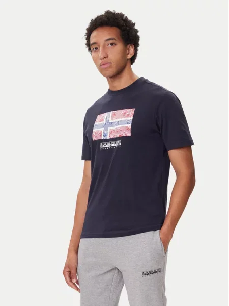 Napapijri T-Shirt S-Drapeau Ss Σκούρο μπλε