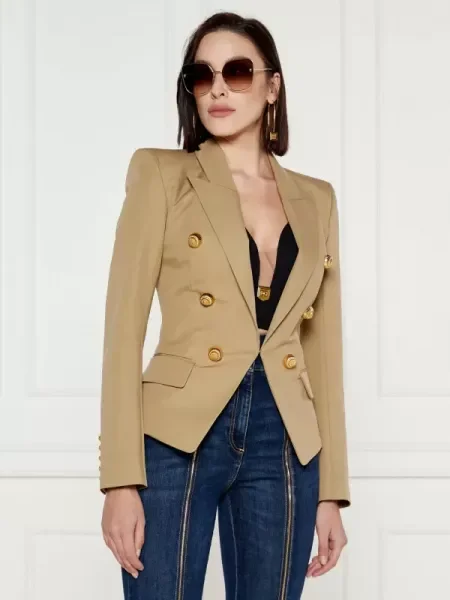 Balmain Sacou cu adaos de mătase bej