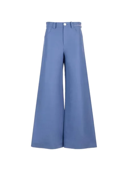Pantaloni Marni cu broderie albastru