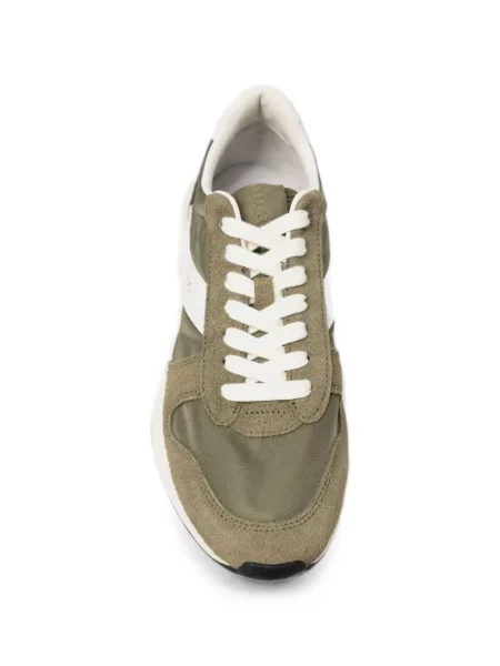 Sneakerși Hugo din piele de căprioară cu autograf verde