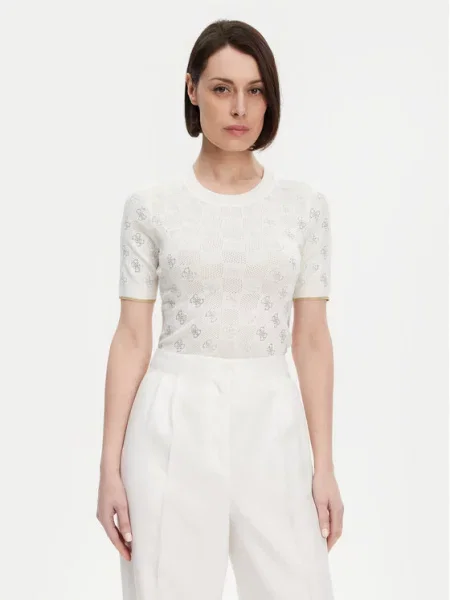 GUESS Pulover ROSIE kremna siva