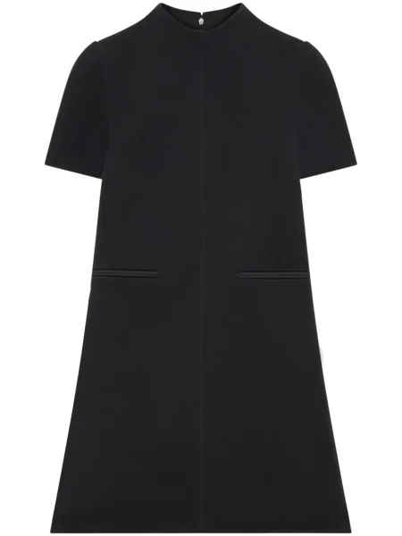 Sukienka mini Courreges z twillu w kształcie litery A garniturowa czarna